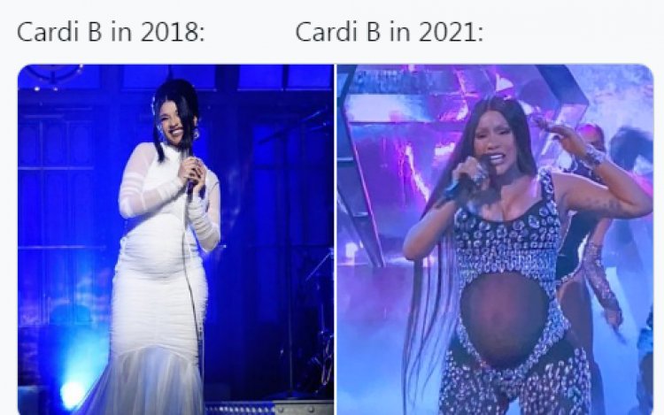 Amateka yisubiyemo! Card B yagaragaye ku rubyiniro atwite nkuko yabikoze mu 2018