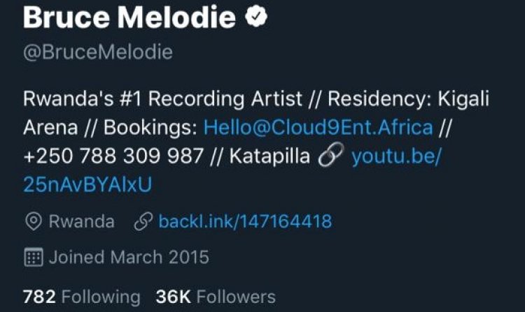 Bruce Melodie ayoboye urutonde rw’abakurikirwa kuri Twitter