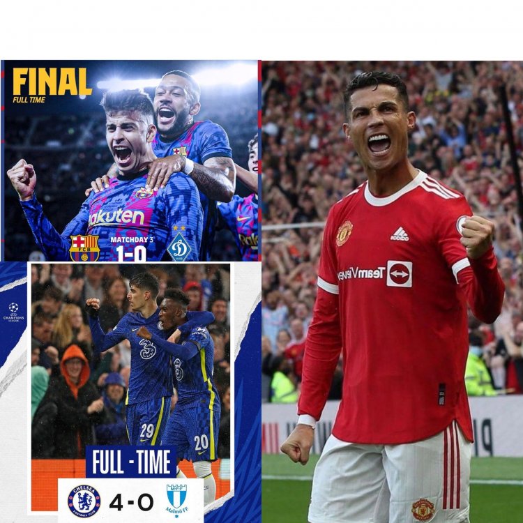 Uefa Champions League 2021: Cyera kabaye Fc Barcelona yatsinze, Cristiano Ronaldo yongera gutabara Ole Gunner Solskjaer