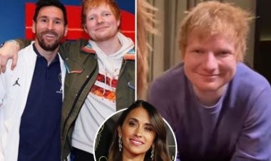 Ed Sheeran yoherereje umugore wa Lionel Messi ubutumwa bwihariye