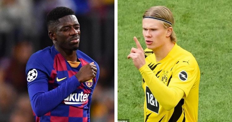 Erling Haaland ni imwe mu mpamvu zigiye gutuma Ousmane Dembele ava muri FC Barcelona