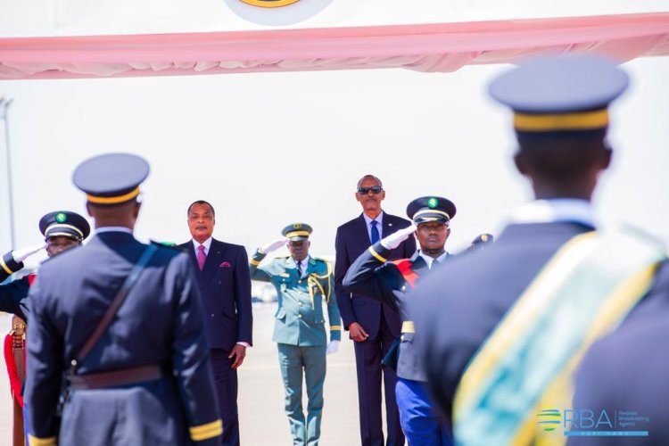 Perezida Kagame yakiriye mugenzi we wa Congo Brazzaville
